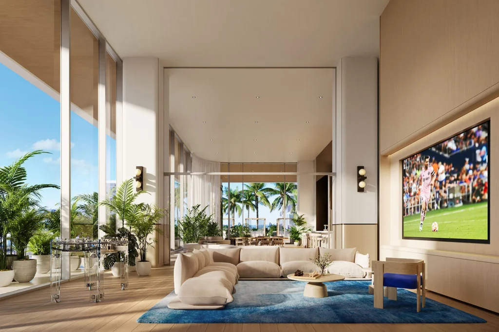 interior game room and lounge at Viceroy Residences Ft Lauderdale