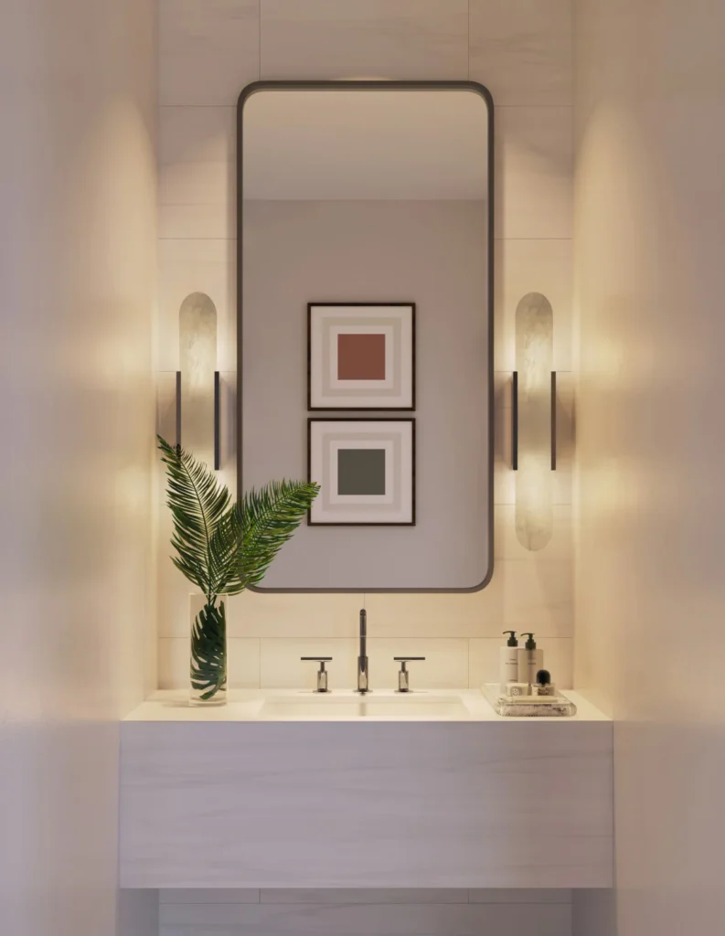 interior bathroom sink and mirror